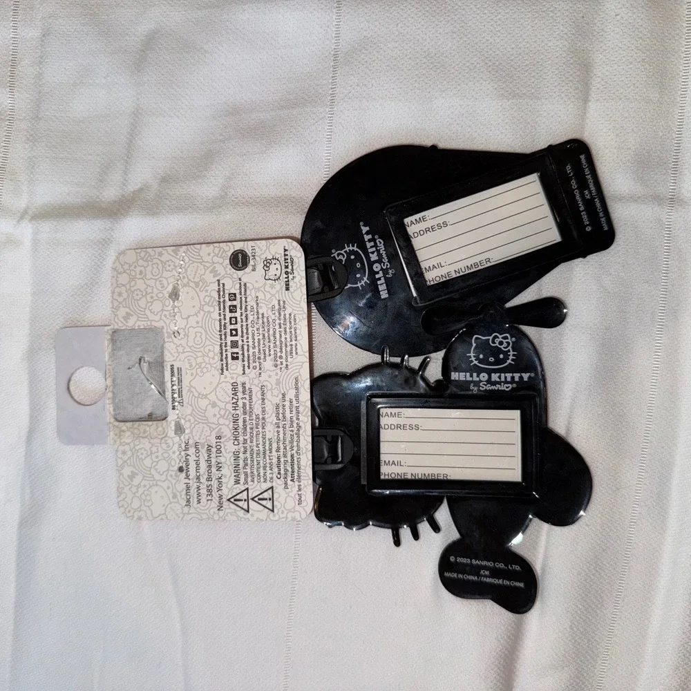 Hello Kitty Luggage Tags Set of 2 Hot Air Balloon & Airplane Travel vacation NWT